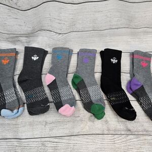Bombas Honeycomb Women's Calf Sock Size Large Stripe 6 pairs Large
